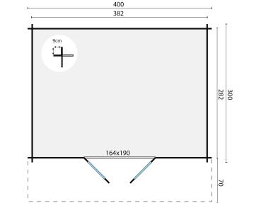 Gartenhaus Murcia 400x370 cm